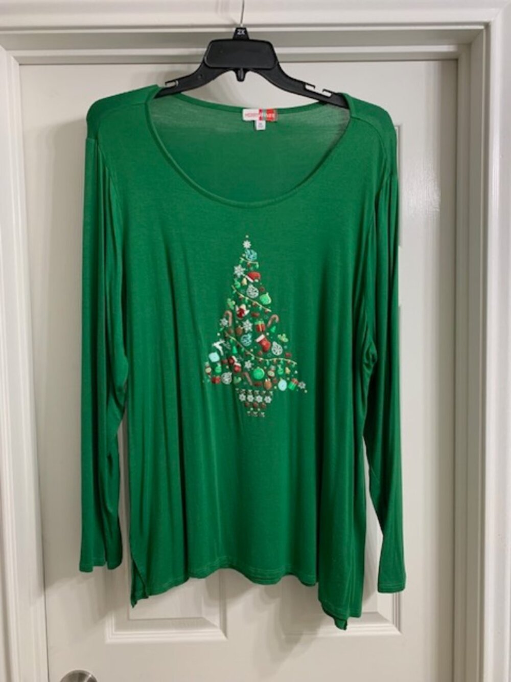 Merry Wear Brand Women's Green Long Sleeve Shirt, Size 3X